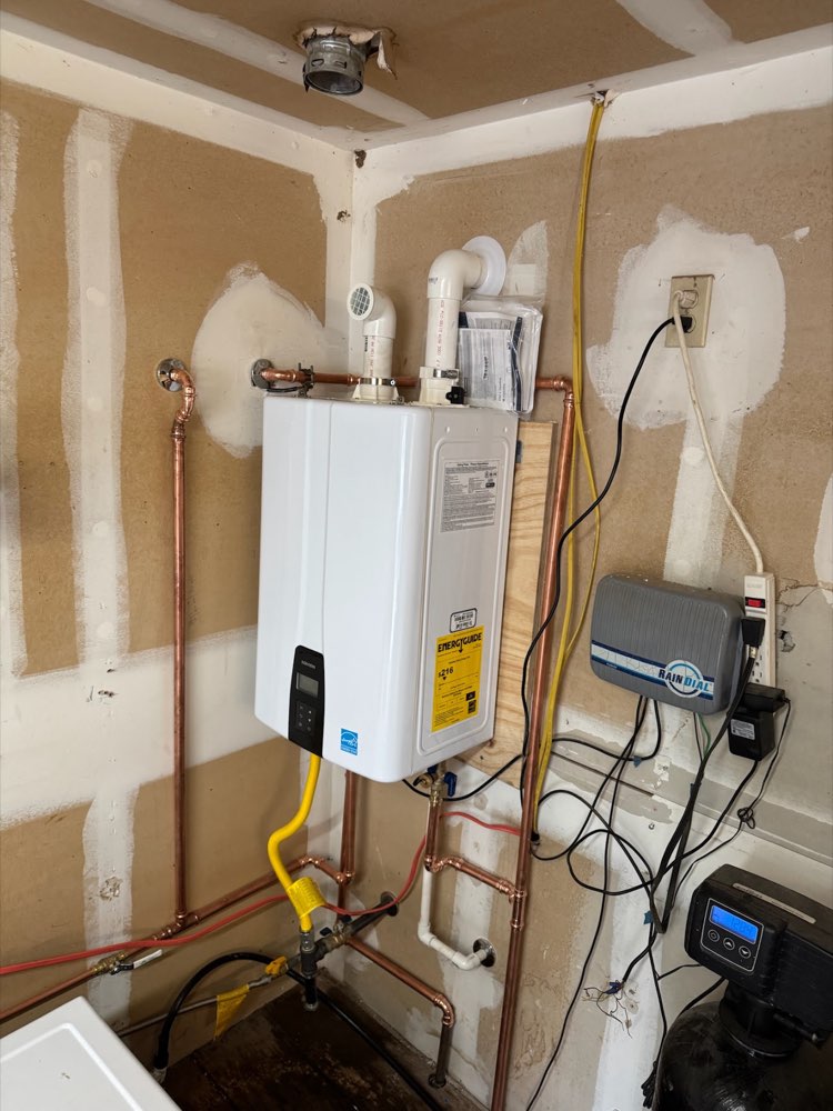 New tankless water heater installation